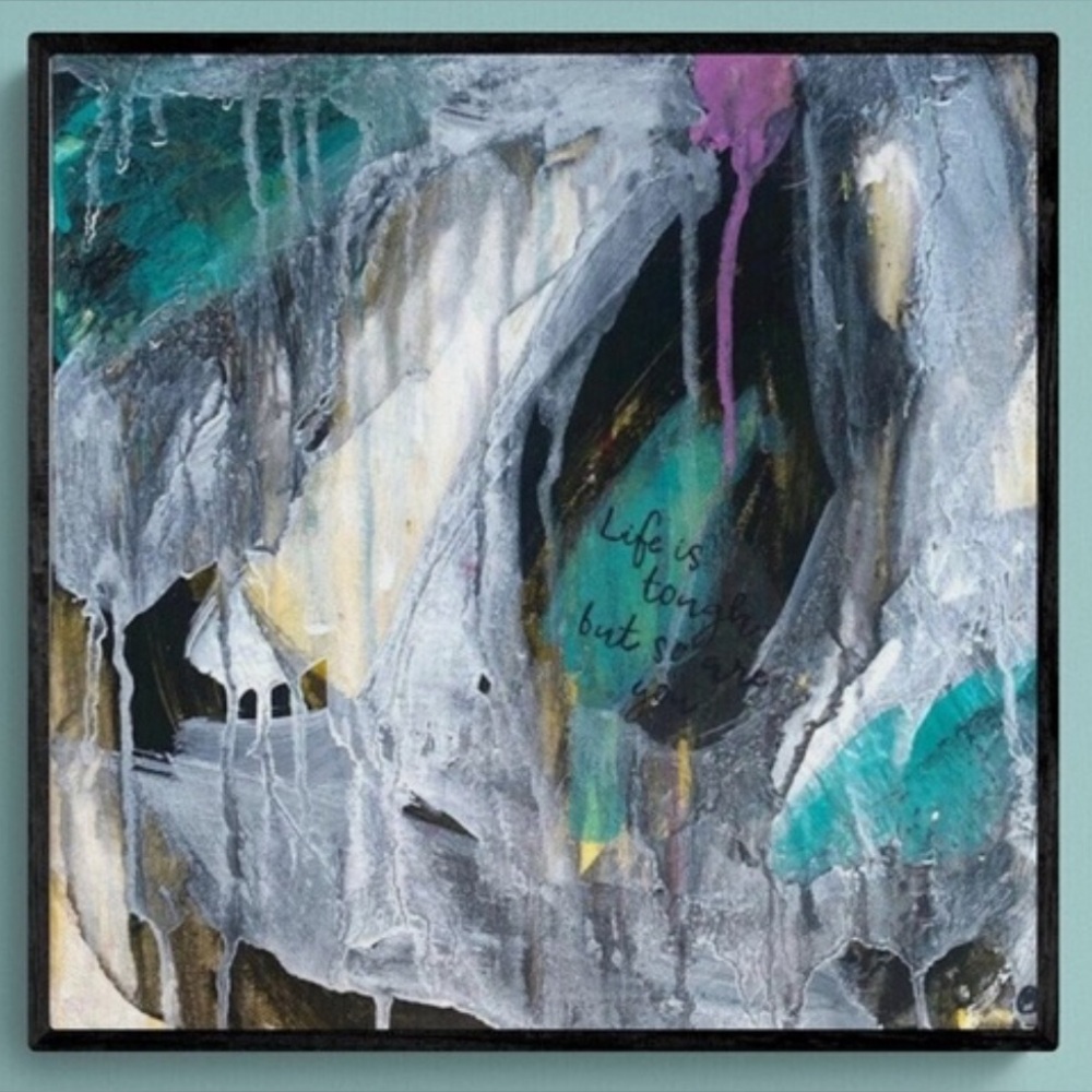 Contemporary Painting, Life Is Tough But So Are You, Modern Abstract Art 12"x12"